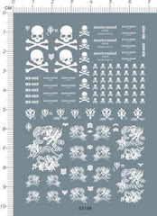 Super Detail Up 1/144 HG MS-06F ZAKU ⅡII Cross bone GDM Model Decal 63198 White 07FC0E-D4 - KOEEK
