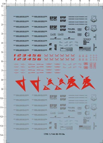 HG 1/144 Scale NG RX-93 Nu V Evolve 5 GDM Figure Model Kit Water Slide Decal 07FC0E-D4 - KOEEK
