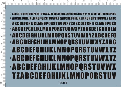 Black 3-8mm WWII Military A-Z Uppercase FONTS 11-1 Markings Water Slide Decal 07FC0E-D4 - KOEEK