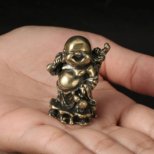 Solid Brass Buddha Figurine Small Statue Home Ornament Figurines Collectibles 07FC0E-D4 - KOEEK