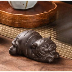 Chinese Purple Clay Tea Pet Handmade Decoration Tiger 8.6cm Ornaments Tea Set 07FC0E-D4 - KOEEK