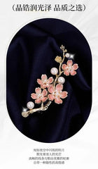 Chinese Plum Blossom Enamel Brooch Vintage Style Hanfu Pin Elegant Accessory 07FC0E-D4 - KOEEK