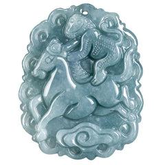 Natural Grade A Jade Jadeite Men Women Gift Bless luck Horse Monkey Pendant 07FC0E-D4 - KOEEK
