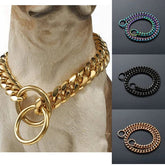 4 Colors 10mm Pet P Choke Chain Training Dog Collar Stainless Steel Dog Supplies 07FC0E-D4 - KOEEK