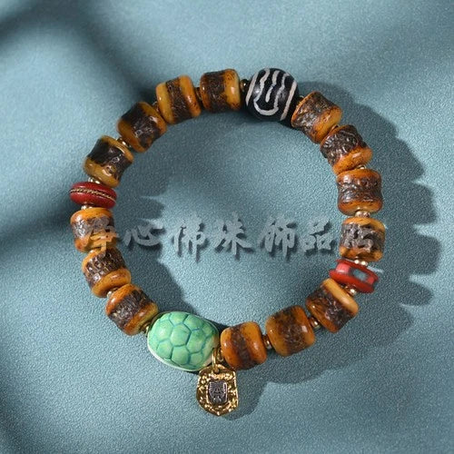 11x10mm Natural Bead Bracelet Single Loop Tibetan Style Accessory Bracelet 07FC0E-D4 - KOEEK