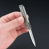 Titanium Alloy Pocket Folding Knife D2 Steel Blade Outdoor EDC Keychain Tool 07FC0E-D4 - KOEEK