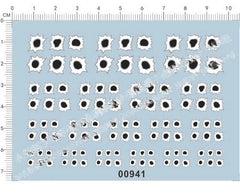 1/64 1/43 1/32 3-8mm shot bullet hole Sports Race Car Markings Water Slide Decal 07FC0E-D4 - KOEEK