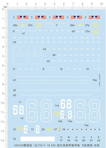 1/700 USS Nimitz (CVN-68) aircraft carrier F-18 E2C Markings Water Slide Decal 07FC0E-D4 - KOEEK