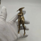 12Cm Chinese Bronze Copper Statue Hand Carved Naked Girl 07FC0E-D4 - KOEEK