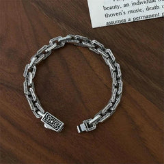 Mens Vintage Bracelet Minimalist Woven Pattern Clasp Style Jewelry 20cm Bracelet 07FC0E-D4 - KOEEK