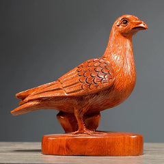 Rosewood Hand Carved Pigeon Peace Dove Statue Bird Sculpture Figurine Decor 07FC0E-D4 - KOEEK