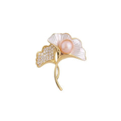 Ginkgo Leaf Brooch Cardigan Pin Women Anti Exposure Fixed Clip Jewelry 07FC0E-D4 - KOEEK