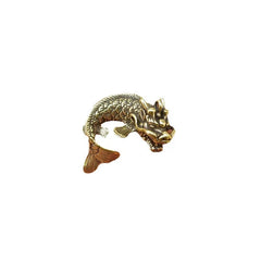 2pc Brass Fish Transformation Dragon Keychain Pendant Carp Leaping Dragon Gate 07FC0E-D4 - KOEEK