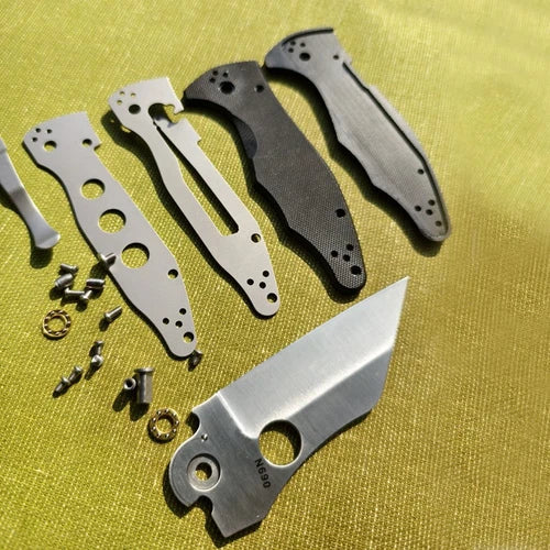 1 Set G10 Handle Scales+N690 Stainless Steel Blade for Spyderco Yojimbo 07FC0E-D4 - KOEEK