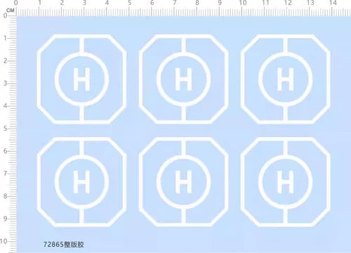 1/350 Battleship Helicopter parking pad apron Marking Transfer Sheet Water Decal 07FC0E-D4 - KOEEK