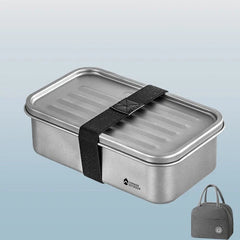 Outdoor Camping Hiking Fishing Pure Titanium Mess Tin Lunch Box With Handle 07FC0E-D4 - KOEEK