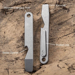 EDC Titanium Pocket Pry Bar Crowbar Bottle Opener Portable Outdoor Multi Tools 07FC0E-D4 - KOEEK