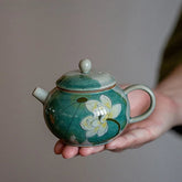 150ml Boutique Hand-painted Lotus Ceramic Tea Pot Underglaze Color Singer Pot 07FC0E-D4 - KOEEK