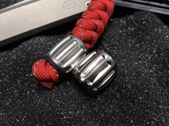Titanium Knife Bead Parachute Cord Pendant Lanyard EDC Bead Necklace Zipper Head 07FC0E-D4 - KOEEK