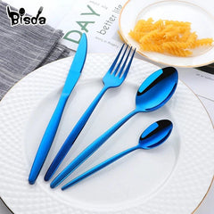 Rainbow Flatware Set Gold Cutlery Sets Stainless Steel Dinnerware Set 07FC0E-D4 - KOEEK