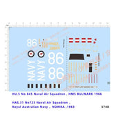 1/72 WESTLAND WESSEX HU.5 RN HAS.31 Royal Australian Navy Helicopter Water Decal 07FC0E-D4 - KOEEK