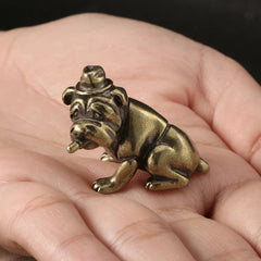Solid Brass Dog Figurine Small Statue Home Ornament Figurines Collectibles 07FC0E-D4 - KOEEK