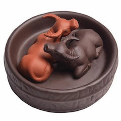 Purple Sands Zodiac Cow Tea Pet Ornament 9cm 3.5in Tea Play Tea Ceremony 07FC0E-D4 - KOEEK