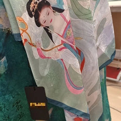 70x70cm Fairy Square Scarf Chinese Style Silk Shawl Vintage Wrap Women 07FC0E-D4 - KOEEK
