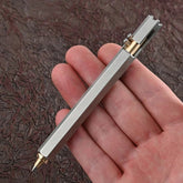 EDC Stainless Steel + Brass Bolt Action Signature Pocket Ballpoint Pen 07FC0E-D4 - KOEEK