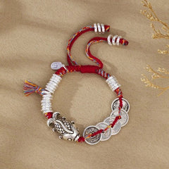National Style Koi Fish Woven Bracelet Five Emperor s Adjustable Unisex 07FC0E-D4 - KOEEK