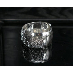 Vintage Wide Cuff Bracelet Peony Flower Open Bangle Ethnic Chic Women Jewelry 07FC0E-D4 - KOEEK