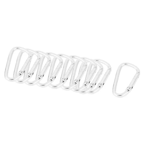 Outdoor Metal D Ring Shaped Snap Clip Key Chain Holder Carabiner Hook 10pcs 07FC0E-D4 - KOEEK