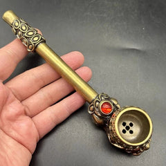 Smoking Tools Vintage Copper Pixi Pipe Old Style Big Smoking Pot Dry Smoking Bag 07FC0E-D4 - KOEEK