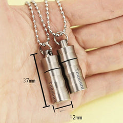 Hot Pure Titanium Waterproof Case Box Pendant EDC Portable Bottle With Keyring 07FC0E-D4 - KOEEK