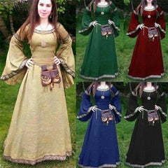 Women Medieval Dress Renaissance Vintage Gothic Dress Party Costume Gown Dresse 07FC0E-D4 - KOEEK