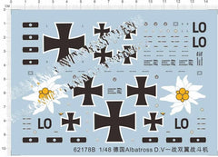 1/48 German Albatross DV D.V WWI Fighter Markings Model Kit Water Slide Decal 07FC0E-D4 - KOEEK