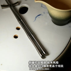 EDC Solid TC4 Titanium Chopsticks Section Foldable With Pack Travel Tools 07FC0E-D4 - KOEEK