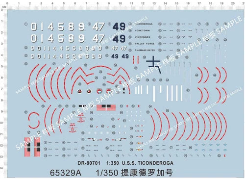 1/350 USS Navy DESTROYER SPRUANCE-CLASS Ticonderoga Markings Water Slide Decal 07FC0E-D4 - KOEEK