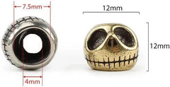 Pumpkin Lanyard Bead Skull Paracord Knife Beads Solid Brass EDC Pendant Tool 07FC0E-D4 - KOEEK