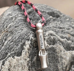 Small Pure Titanium Whistle Portable EDC Outdoor Training Whistle 50mm/1.97" 07FC0E-D4 - KOEEK