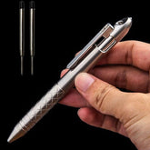 Premium Titanium Pocket Ball Pen Ballpoint Pen Checkered Design Outdoor EDC 07FC0E-D4 - KOEEK