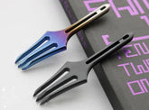 Titanium Alloy Fork Small Harpoon Crowbar pry Bar keychain EDC Tool Pendant Gift 07FC0E-D4 - KOEEK
