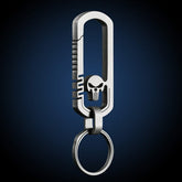EDC Titanium TC4 Skull Keychain Carabiner w/ Key Ring outdoor Fast Hanging Tool 07FC0E-D4 - KOEEK