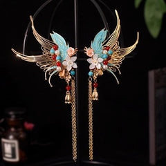 Cloisonne Tassel Hair Clips Chinese Style Hanfu Headpiece 1 Pair 07FC0E-D4 - KOEEK