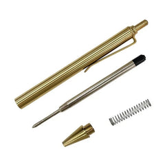 Handmade Spring EDC Retro Copper Brass Ball Pen Pocket Signature Pen G2 Refill HANDMADE - KOEEK