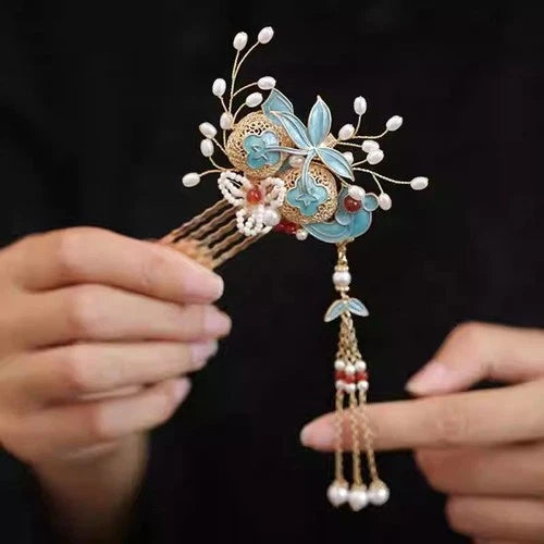 Chinese Style Hairpin Ancient Chinese Women Hanfu Hairpin Chinese Style Pair 07FC0E-D4 - KOEEK
