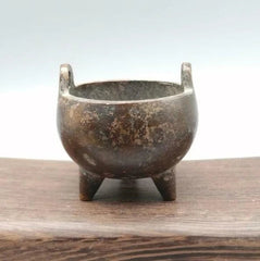 Retro Bronze Censer Ornament Mini Incense Burner Chinese Collectible Hand-carved 07FC0E-D4 - KOEEK