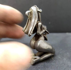 Brass Girl Statue Art Beauty Figurine Decor Netsuke Art Collectable 07FC0E-D4 - KOEEK