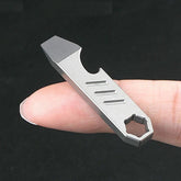 Hot Mini Titanium Alloy Keychain Multi Tools Pry Bar EDC Crowbar Bottle Opener 07FC0E-D4 - KOEEK