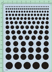 2-16mm Diameter Round Dot Military Markings Car Model Water Slide Decal Black 07FC0E-D4 - KOEEK